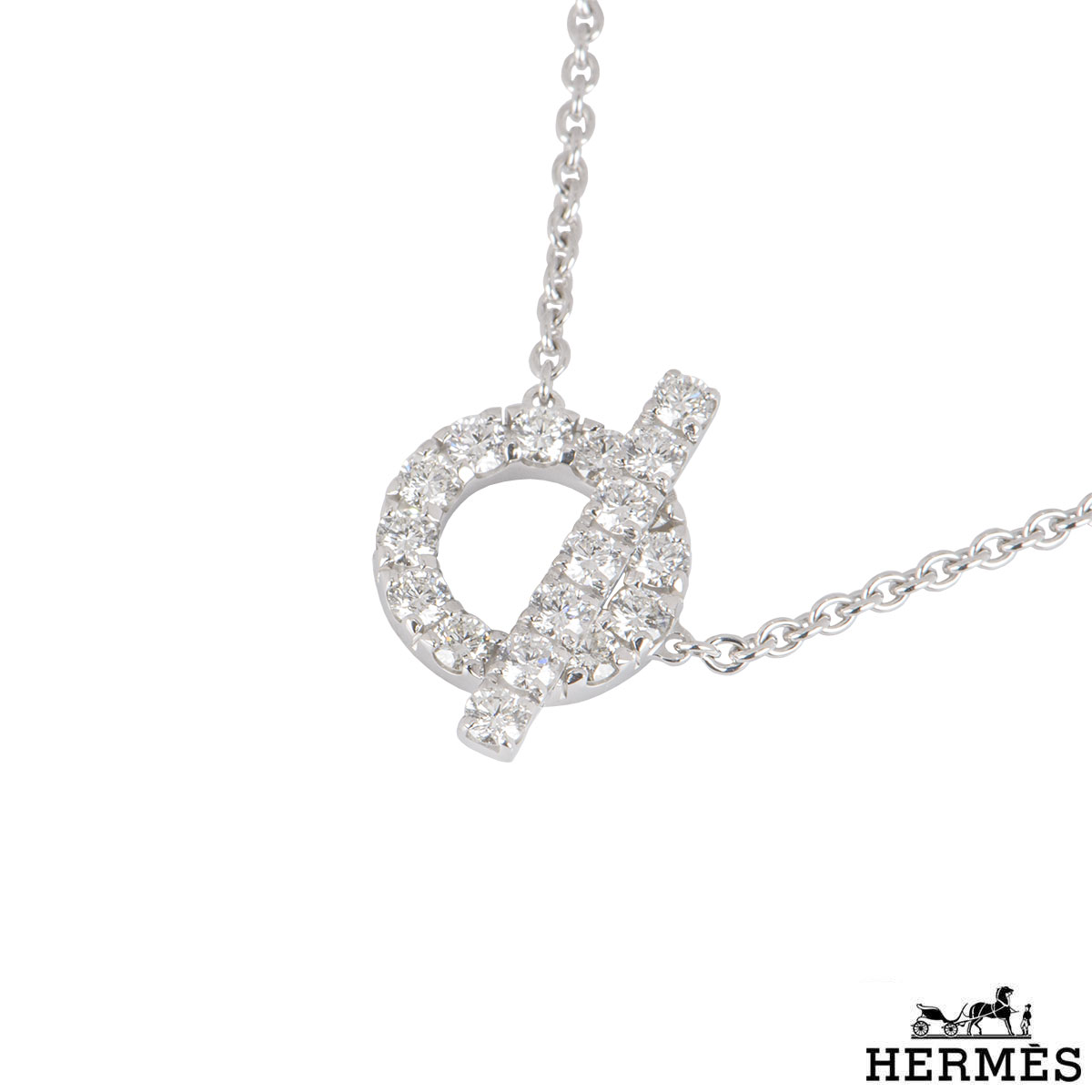 Hermés White Gold Diamond Finesse Necklace | Rich Diamonds